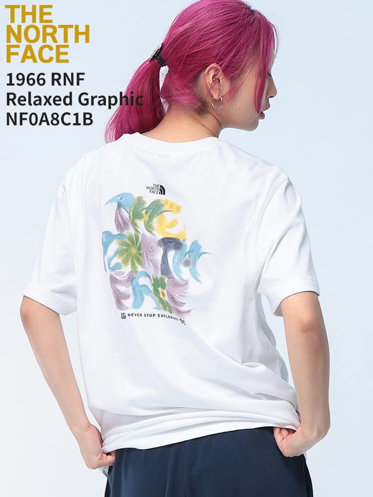 THE NORTH FACE (ザ ノースフェイス) Tシャツ 半袖 1966 RNF RELAXED S/S GRAP リラックスフィット 1966 フローラ柄 バックプリント ユニセックス