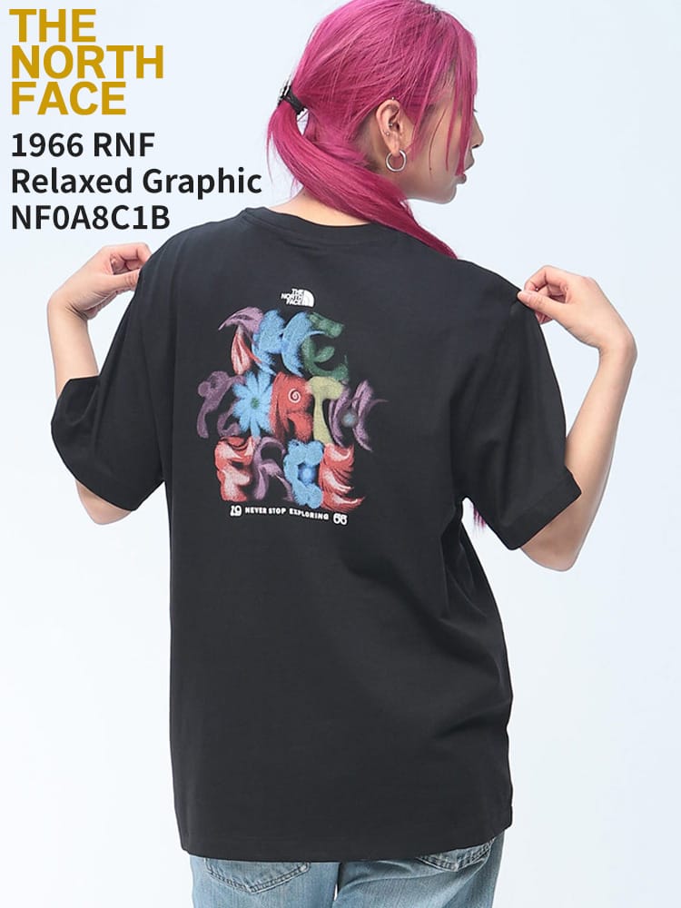 THE NORTH FACE (ザ ノースフェイス) Tシャツ 半袖 1966 RNF RELAXED S/S GRAP リラックスフィット 1966 フローラ柄 バックプリント ユニセックス