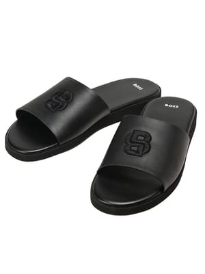 HUGO BOSS (ヒューゴボス) メンズ サンダル 合成皮革 スライドサンダル DOUBLE B モノグラム HB50563148