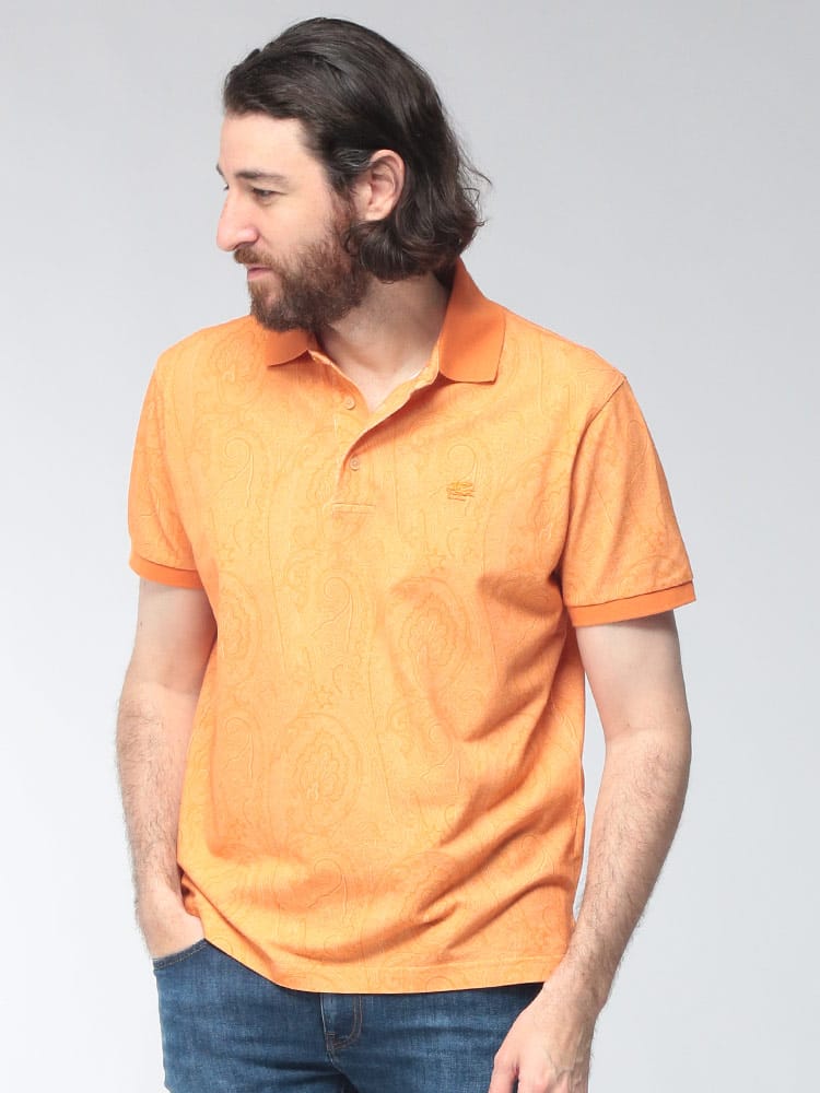 ETRO (エトロ) メンズ ポロシャツ 半袖 ペイズリー柄 ワンポイント刺繍  ETMD0004AKF84