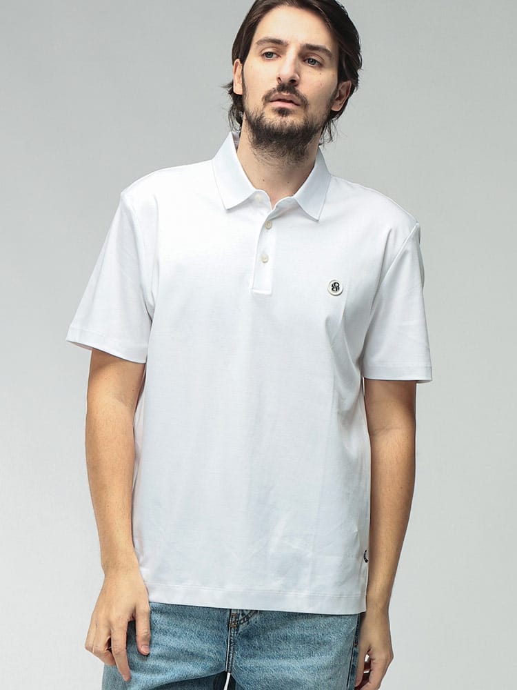 HUGO BOSS (ヒューゴボス) メンズ ポロシャツ 半袖 ストレッチコットン 
