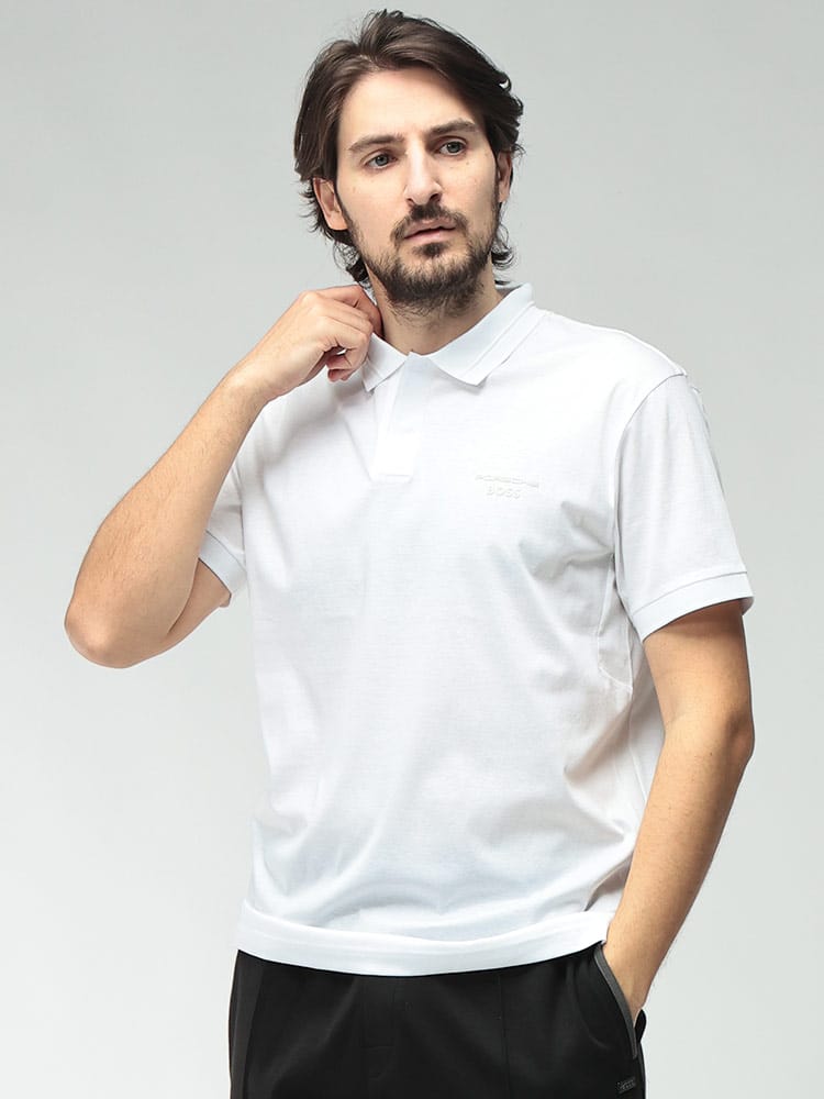 HUGO BOSS (ヒューゴボス) メンズ ポロシャツ 半袖 HUGO BOSS×PORSCHE エンボスロゴ カジュアルシャツ HBG50559801