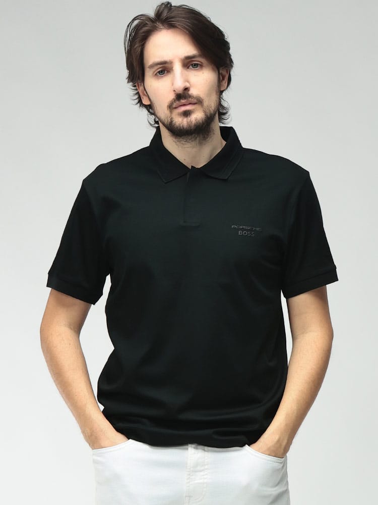 HUGO BOSS (ヒューゴボス) メンズ ポロシャツ 半袖 HUGO BOSS×PORSCHE エンボスロゴ カジュアルシャツ HBG50559801