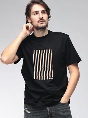HUGO BOSS (ヒューゴボス) メンズ Tシャツ 半袖 フロントデザイン クルーネック カットソー HB50560466S