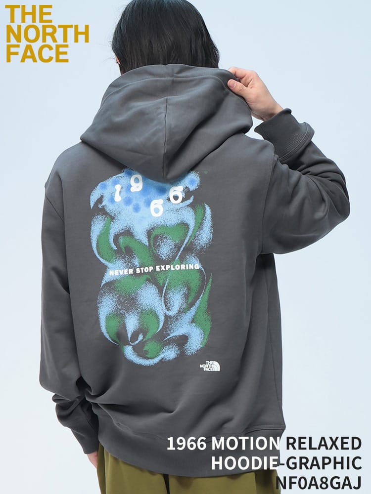 THE NORTH FACE (ザ ノースフェイス) パーカー 長袖 バックプリント プルオーバー 1966 MOTION RELAXED HOODIE-GRAPHIC NF0A8GAJ