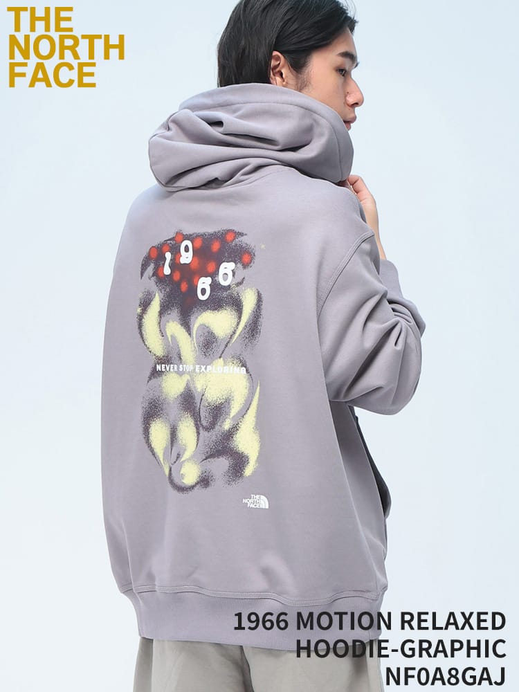 THE NORTH FACE (ザ ノースフェイス) パーカー 長袖 バックプリント プルオーバー 1966 MOTION RELAXED HOODIE-GRAPHIC NF0A8GAJ