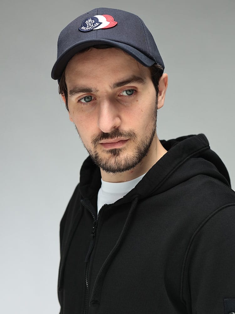 MONCLER (モンクレール) メンズ キャップ コットン 3連ロゴワッペン ベースボールキャップ MC3B000510U618