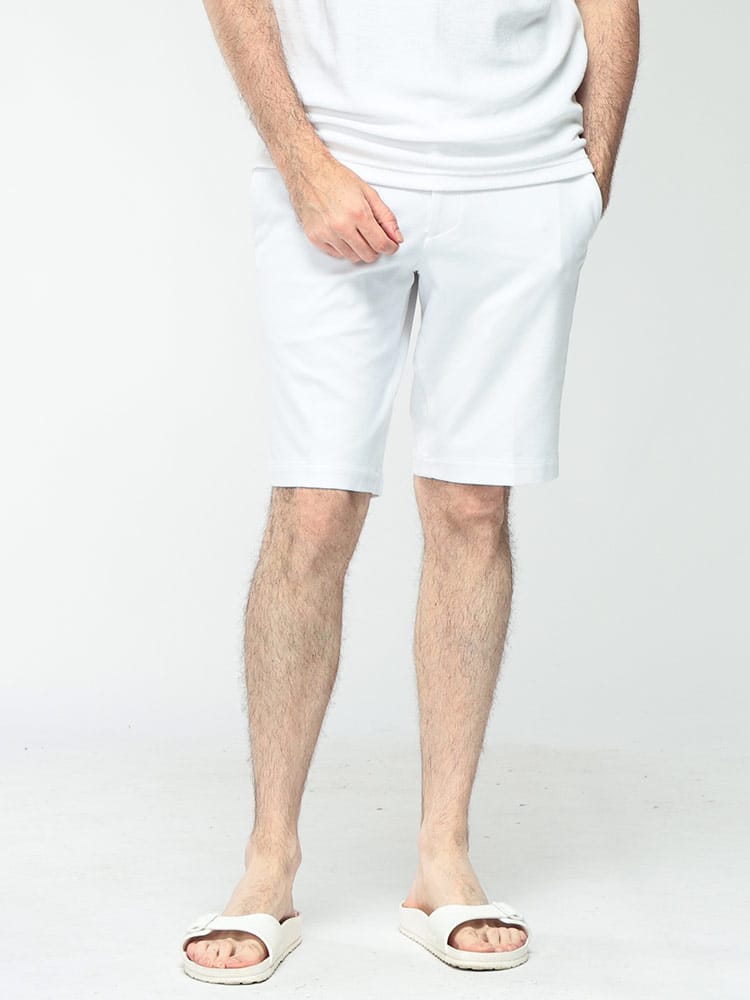 HUGO BOSS (ヒューゴボス) メンズ ショートパンツ 4WAYストレッチ ワンポイントロゴ ジップフライ ショーツ SLIMFIT HBG50511436