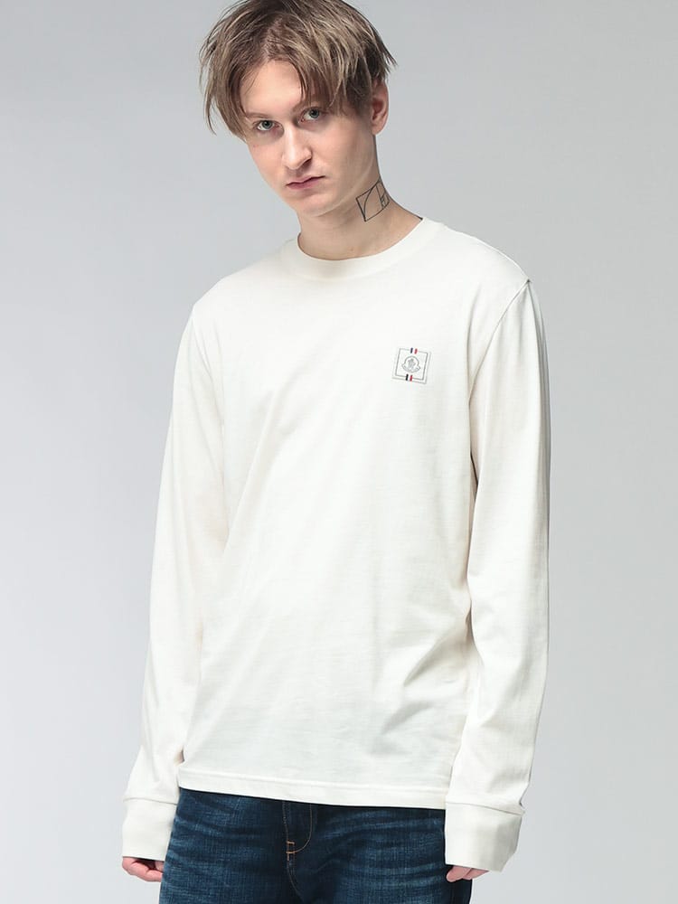 MONCLER (モンクレール) メンズ Tシャツ 長袖 胸チケット クルーネック カットソー MC8D0001389B8Q