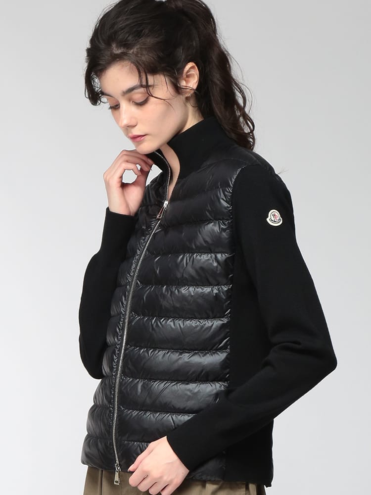 MONCLER (モンクレール) レディース ジャケット スタンドカラー ニットダウンジャケット フルジップ MCL9B00036M1113