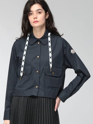 MONCLER (モンクレール) レディース ジャケット フード付き シャツジャケット ショート丈 ボタン開閉 チェックドローコード MCL2F00002599MW
