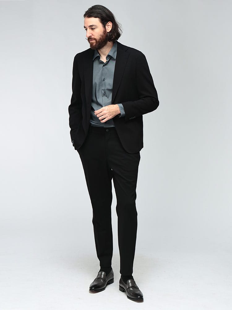 HUGO BOSS (ヒューゴボス) メンズ スーツ 4WAYストレッチ コットンジャージー シングル 2ツ釦 ノータック HBHG102800880
