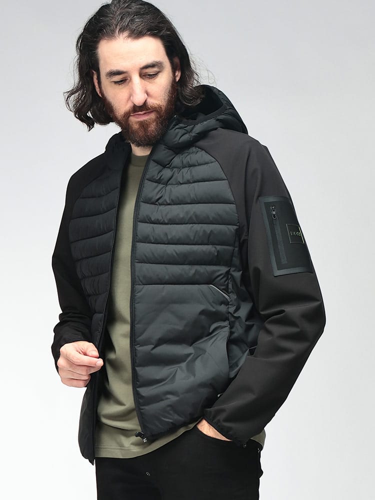 HUGO BOSS (ヒューゴボス) メンズ 中綿 ジャケット フロント中綿 フルジップ パーカー HBG50541032