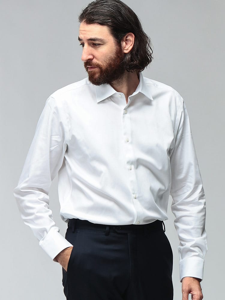 HUGO BOSS (ヒューゴボス) メンズ シャツ 長袖 ストレッチコットン ドビー ケントカラー レギュラーフィット ドレスシャツ HB50560583