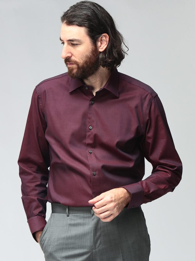 HUGO BOSS (ヒューゴボス) メンズ シャツ 長袖 ストレッチコットン ドビー ケントカラー レギュラーフィット ドレスシャツ HB50560583
