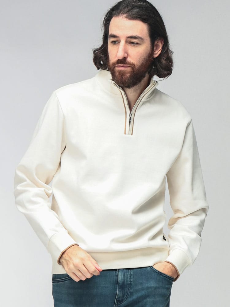 HUGO BOSS (ヒューゴボス) メンズ プルオーバー 長袖 ハーフジップ スタンド ニット HB50565603