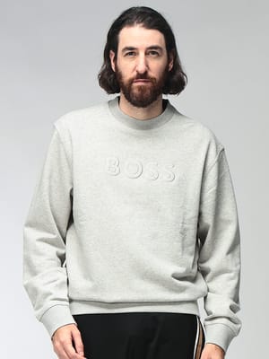 HUGO BOSS (ヒューゴボス) メンズ トレーナー 長袖 BOSS ロゴ クルーネック プルオーバー HBO50567420