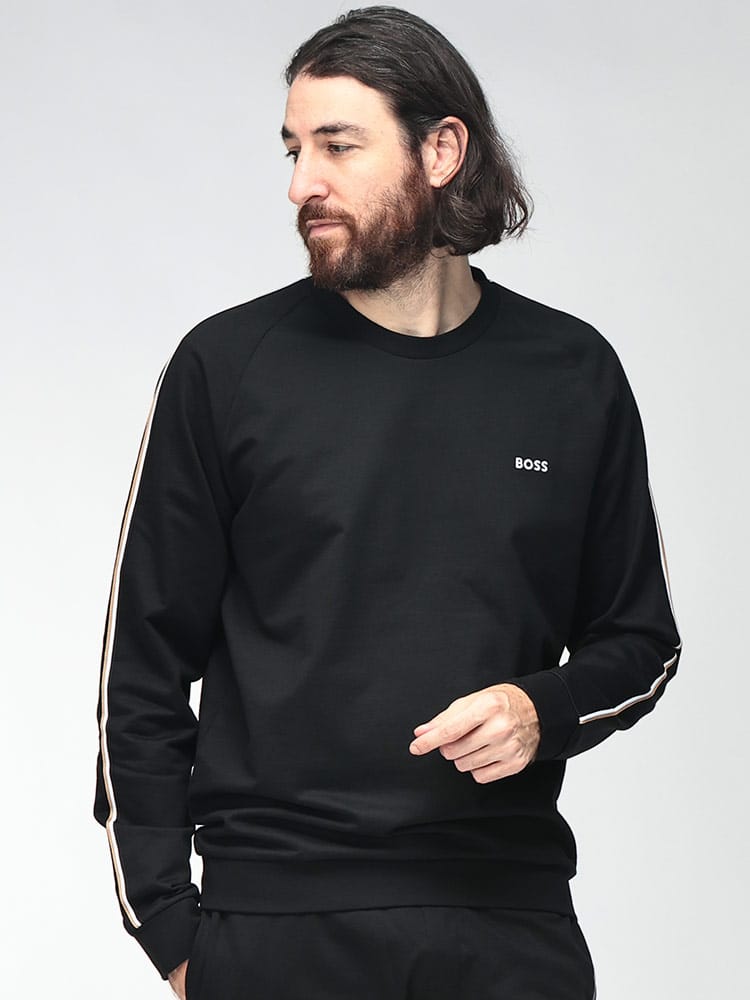 HUGO BOSS (ヒューゴボス) メンズ トレーナー 長袖 ミニロゴ ライン クルーネック プルオーバー HBU50566972