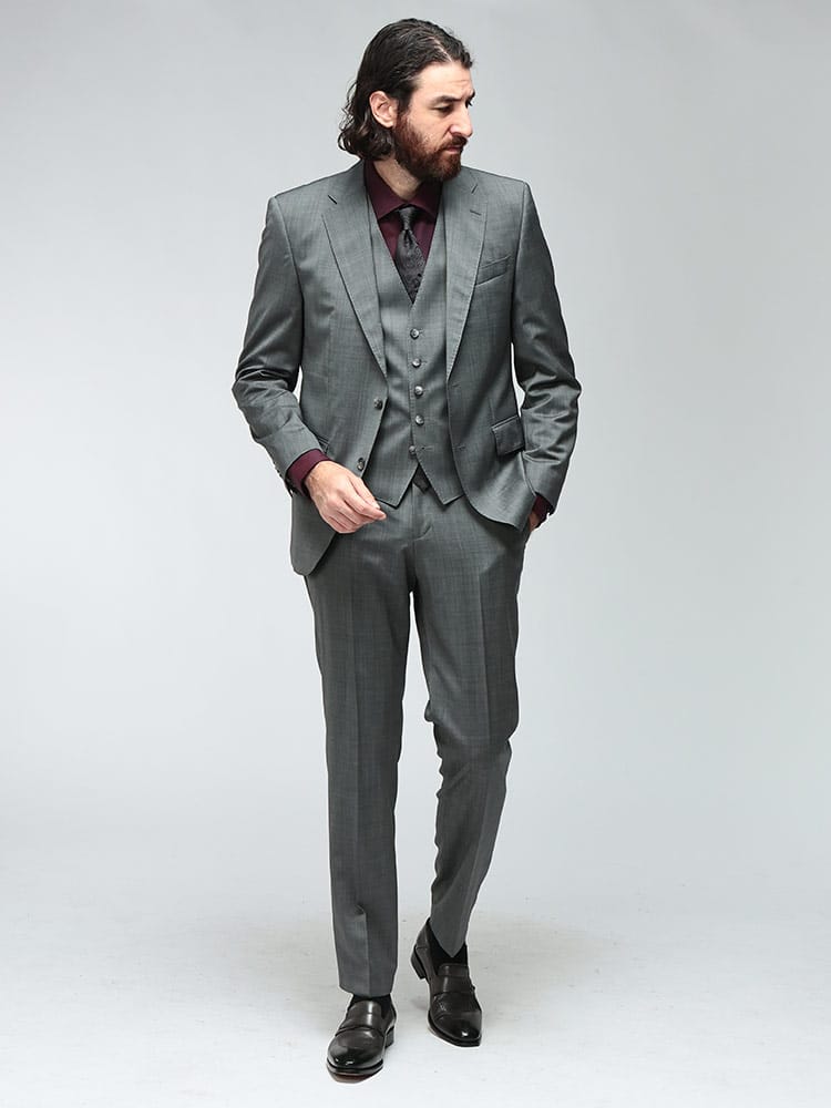 HUGO BOSS (ヒューゴボス) メンズ スーツ スリーピース ストレッチ ウール シングル2ツ釦 ノータック スリーピーススーツ HBHG10281067