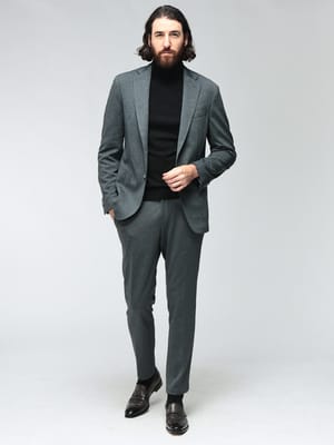 HUGO BOSS (ヒューゴボス) メンズ スーツ ストレッチ コットンジャージー シングル2ツ釦 ノータック HBHG10277146