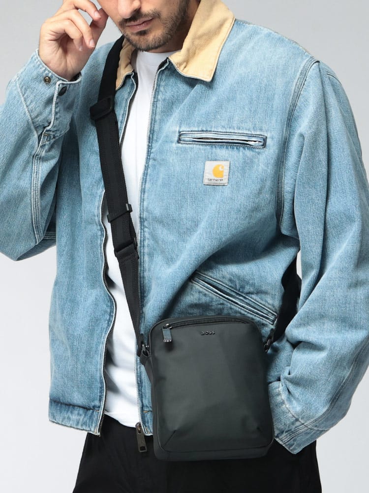 HUGO BOSS (ヒューゴボス) メンズ ショルダーバッグ ワンポイントロゴ クロスボディバッグ Jace C_NS Zip