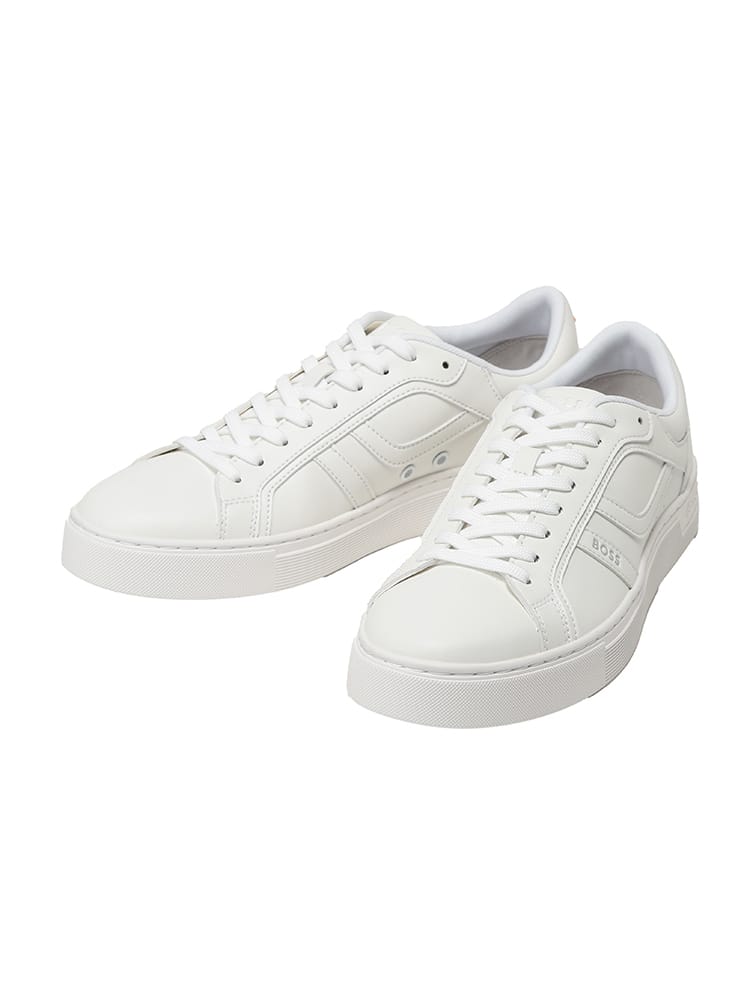 HUGO BOSS (ヒューゴボス) メンズ スニーカー 合成皮革 ロゴ レースアップ ローカットスニーカーRHYS TENN PU
