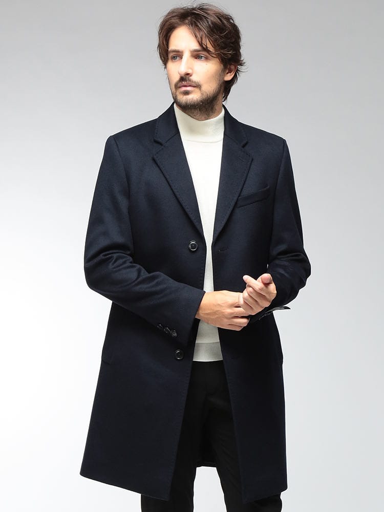 HUGO BOSS (ヒューゴボス) メンズ チェスターコート ウールカシミヤ シングルブレスト コート HYDE10273687 HBHYDE10273687