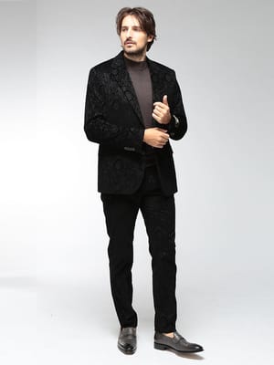 ETRO (エトロ) メンズ スーツ ペイズリージャガード ベルベッド シングルブレスト セットアップ MRCA7599SA51C ETMRCA7599SA51C