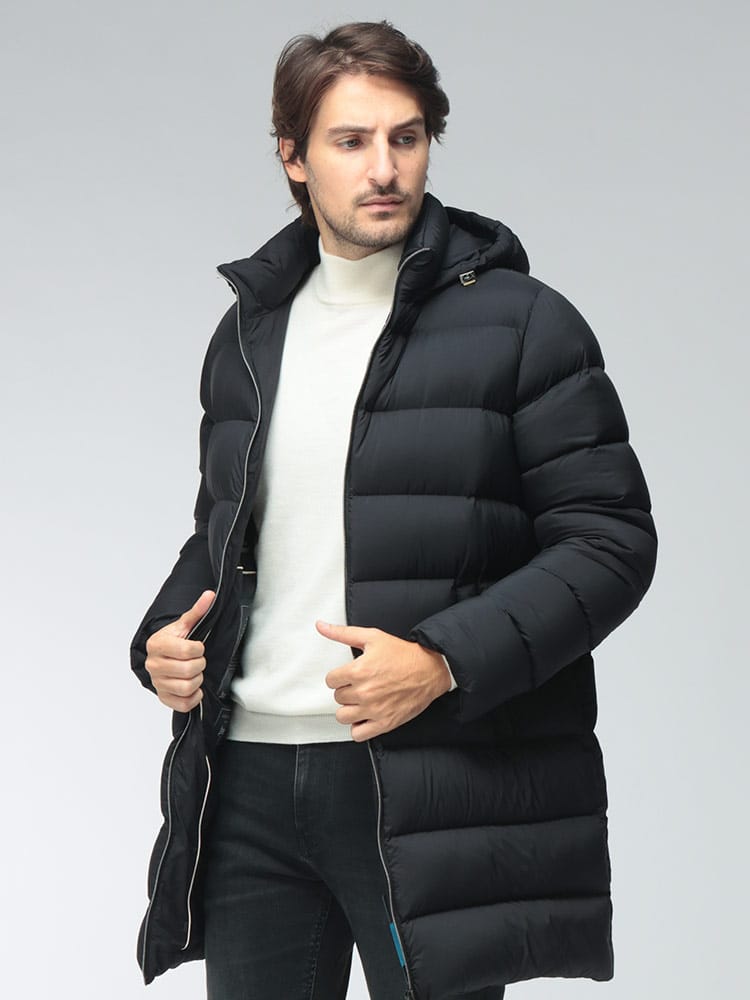 HERNO (ヘルノ) メンズ ダウンジャケット ダウンコート フード フード着脱可能 ミドル丈 ジップ LEGEND FULLZIP HOODED LONG HRPI0017ULE