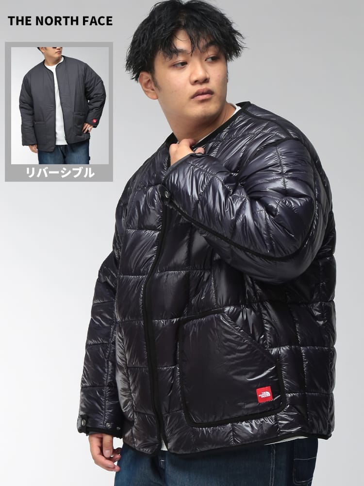 ナイロンジャケット メンズ 大きいサイズ リバーシブル ノーカラー ナイロン ジャケット Red BOX LINER JKT アウター カジュアル デイリー  切替 コンバーチブル 秋 冬