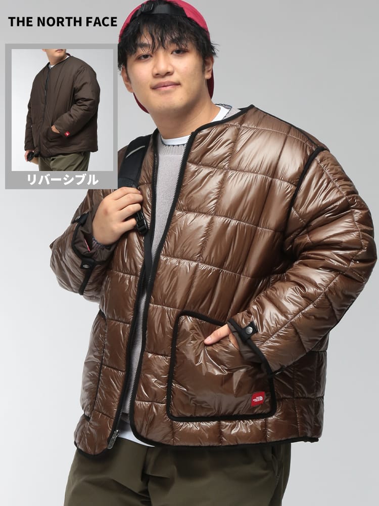 ナイロンジャケット メンズ 大きいサイズ リバーシブル ノーカラー ナイロン ジャケット Red BOX LINER JKT アウター カジュアル デイリー  切替 コンバーチブル 秋 冬