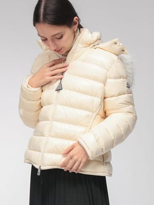 MONCLER (モンクレール) レディース ダウン ジャケット Badyeffe ファーフード着脱 ショートダウン ブルゾン バデフィー MCLBADYEFFE6