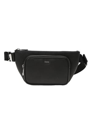 HUGO BOSS (ヒューゴボス) メンズ ボディバッグ NORTHON BUMBAG ボンデッドレザー 無地 ワンポイントロゴ クロスボディバッグ HB50567379