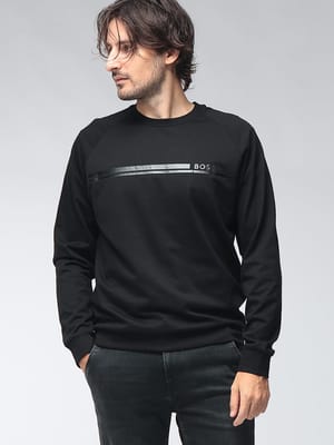 HUGO BOSS (ヒューゴボス) メンズ スウェット 長袖 AUTHENTIC コットン ロゴ クルーネック カットソー HBU50554791