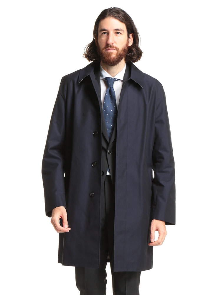 Aquascutum (アクアスキュータム) 綿100％ 裏地チェック シングル ステンカラー コート AQMARLBOROUGH ブランド