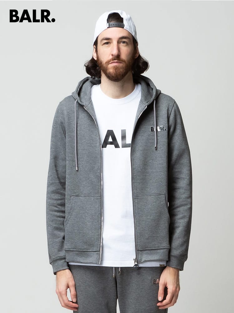 BALR. (ボーラー) 胸ロゴ フルジップ パーカー BAB12671001 ブランド メンズ スウェット