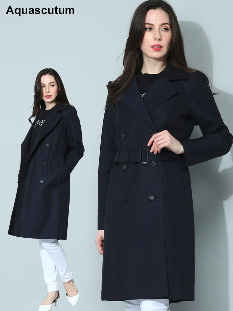 Aquascutum (アクアスキュータム) コットン ウエストベルト トレンチコート AQLTENZING3S レディース ブランド