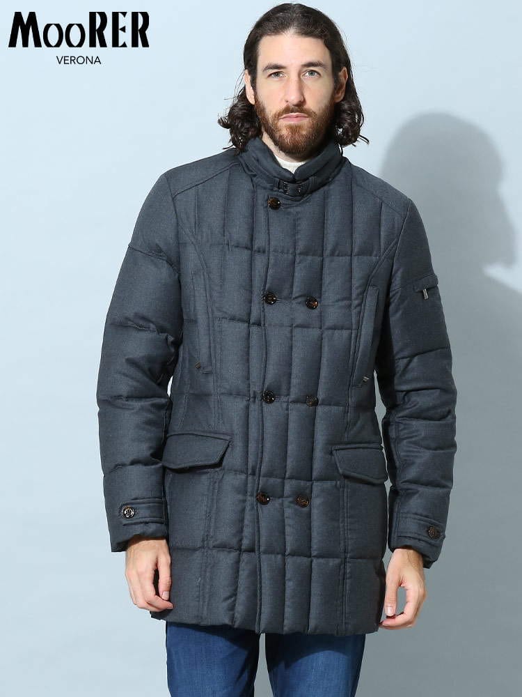 ムーレー メンズ ダウン MOORER ブランド  ダウンジャケット アウター コート ブルゾン ダブル MORRIS カシミヤ混 MRMORRISL1