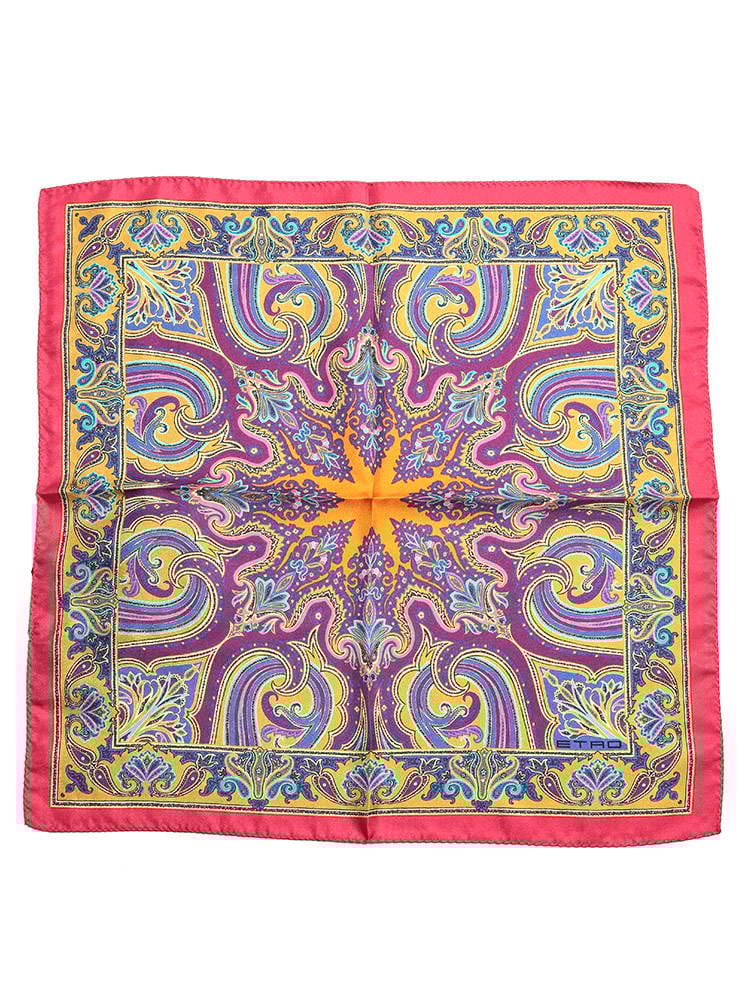 エトロ チーフ ETRO シルク100％ ペイズリー ポケットチーフ メンズ ハンカチ シルク 絹 柄物 ET1T1994037 