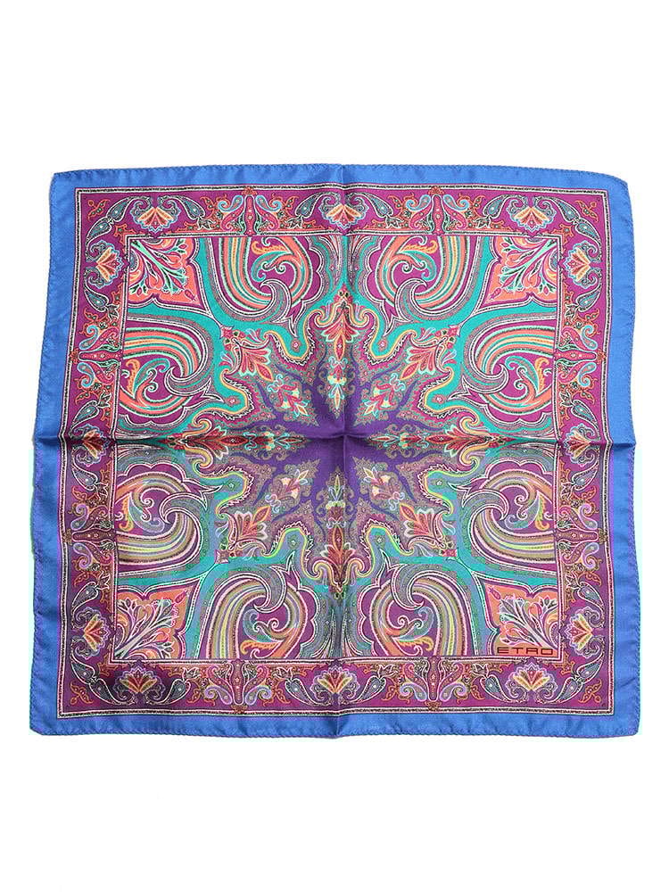 エトロ チーフ ETRO シルク100％ ペイズリー ポケットチーフ メンズ ハンカチ シルク 絹 柄物 ET1T1994037 