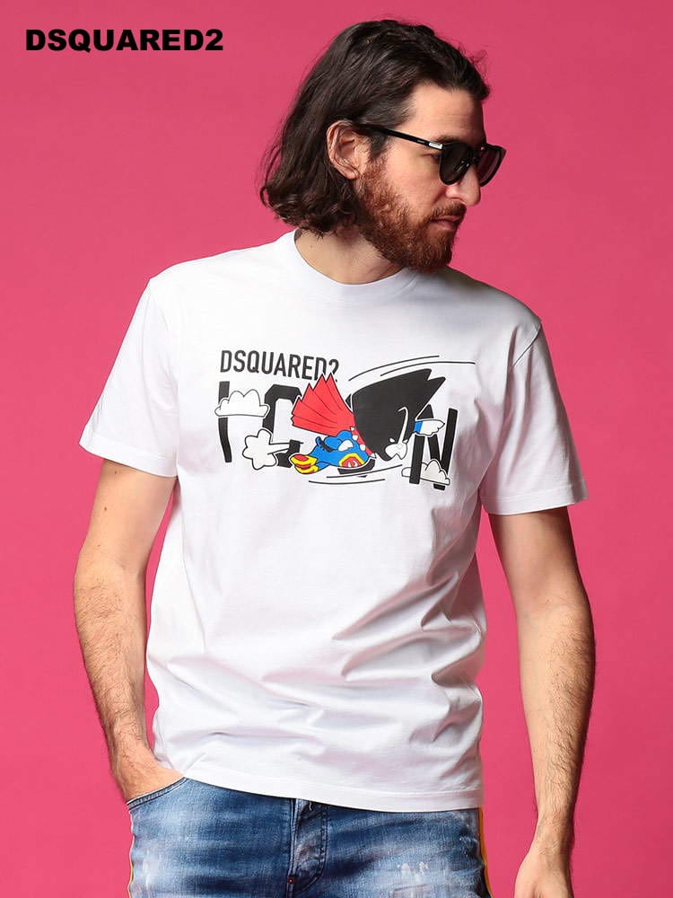 DSQUARED2 (ディースクエアード) スーパーマン ICONプリント クルーネック 半袖 Tシャツ D2GC0012S23009