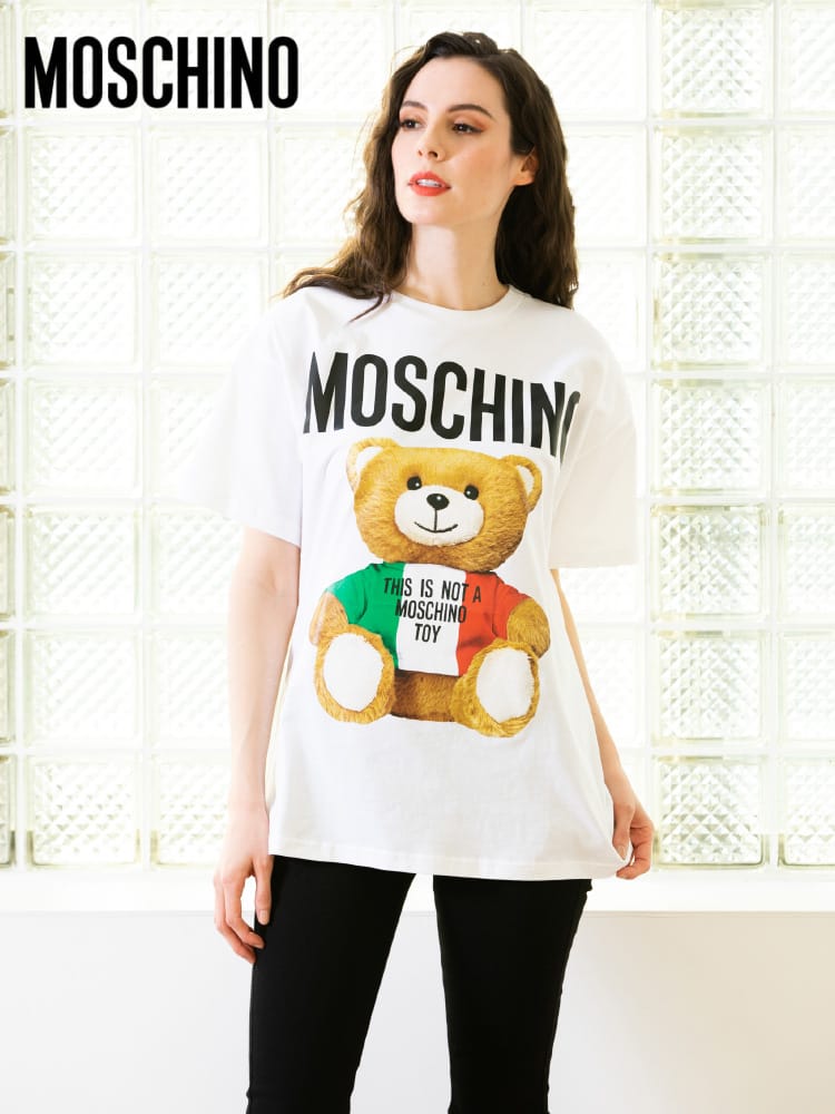 MOSCHINO (モスキーノ) イタリアベア クルーネック オーバーサイズ 半袖 Tシャツ MHL0708 レディース