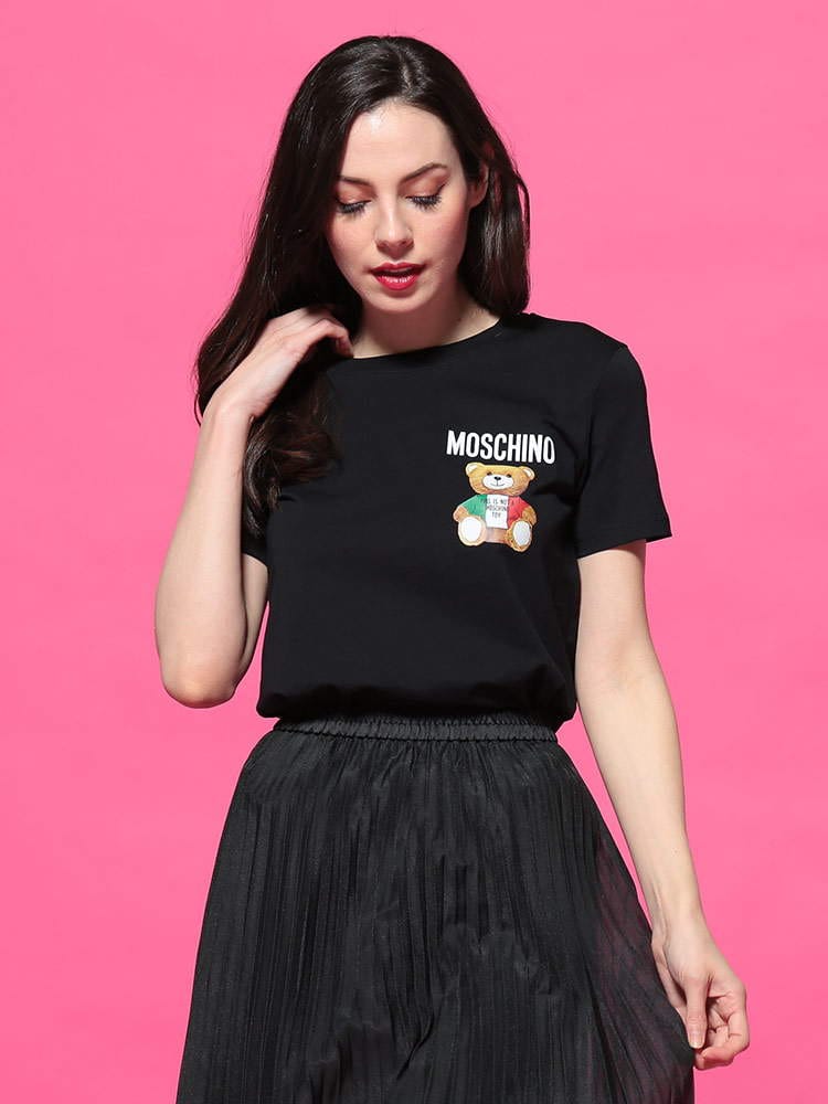 MOSCHINO (モスキーノ) ミニベア クルーネック 半袖 Tシャツ MHL0709 レディース