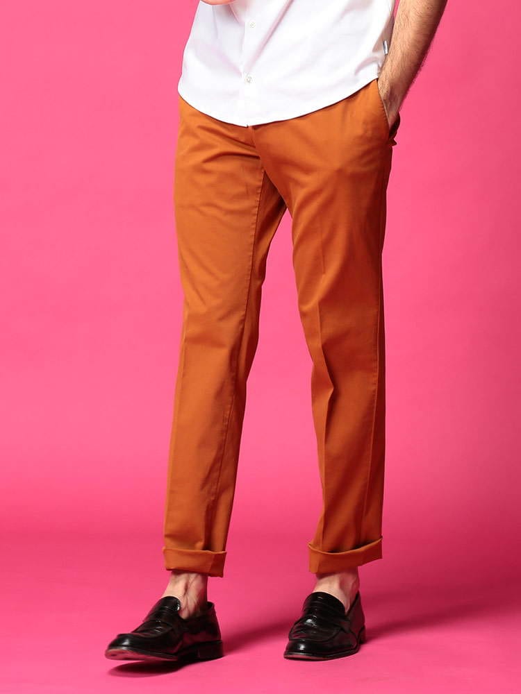 PT TORINO (ピーティートリノ) ストレッチ 無地 コットン ノータック ロングパンツ PTVT01Z00NK03