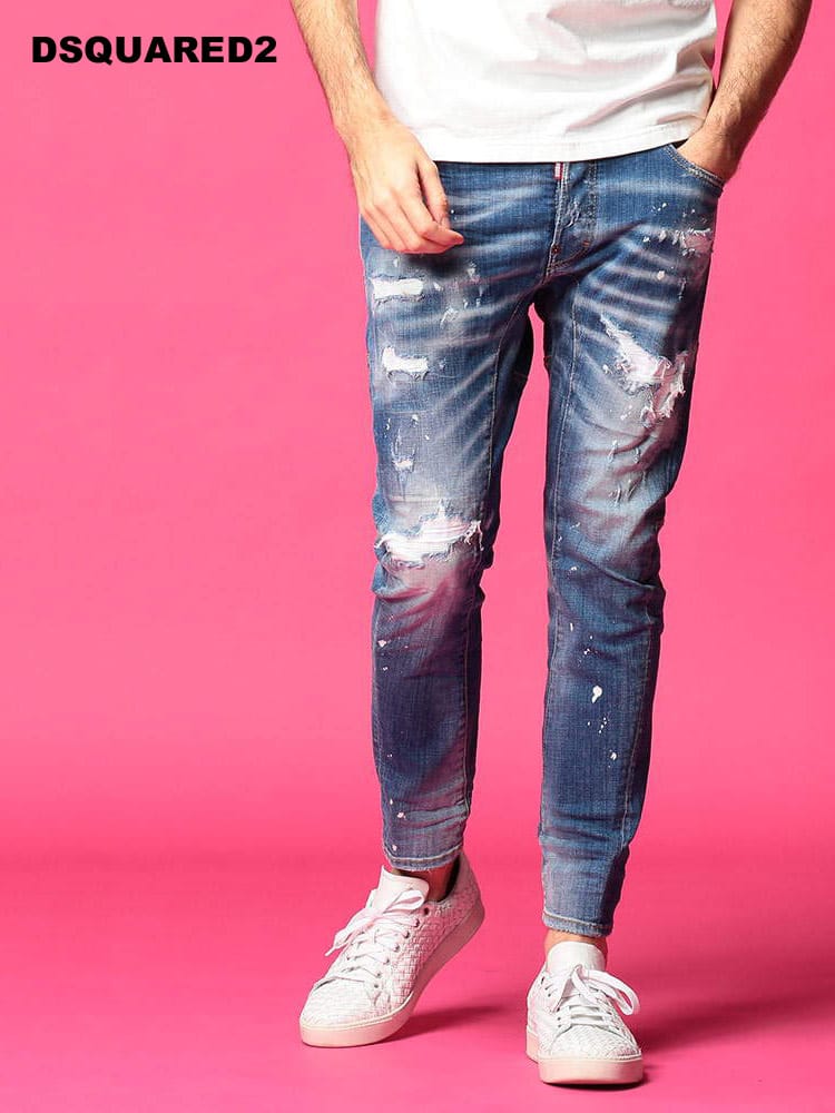 DSQUARED2 (ディースクエアード) ダメージ加工 ボタンフライ ジーンズ TIDYBIKER D2LA0022S30342