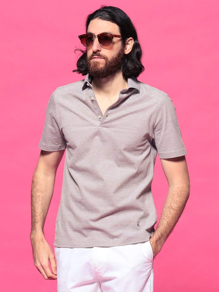 GUY ROVER (ギローバー) 綿100％ 無地 ホリゾンタル 半袖 ポロシャツ GRPC435511502