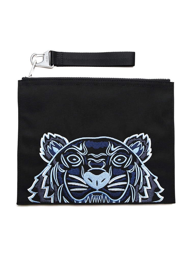 KENZO (ケンゾー) ロゴ刺繍 ジップ クラッチバッグ LARGE CLUTCH KZFA65PM302F20