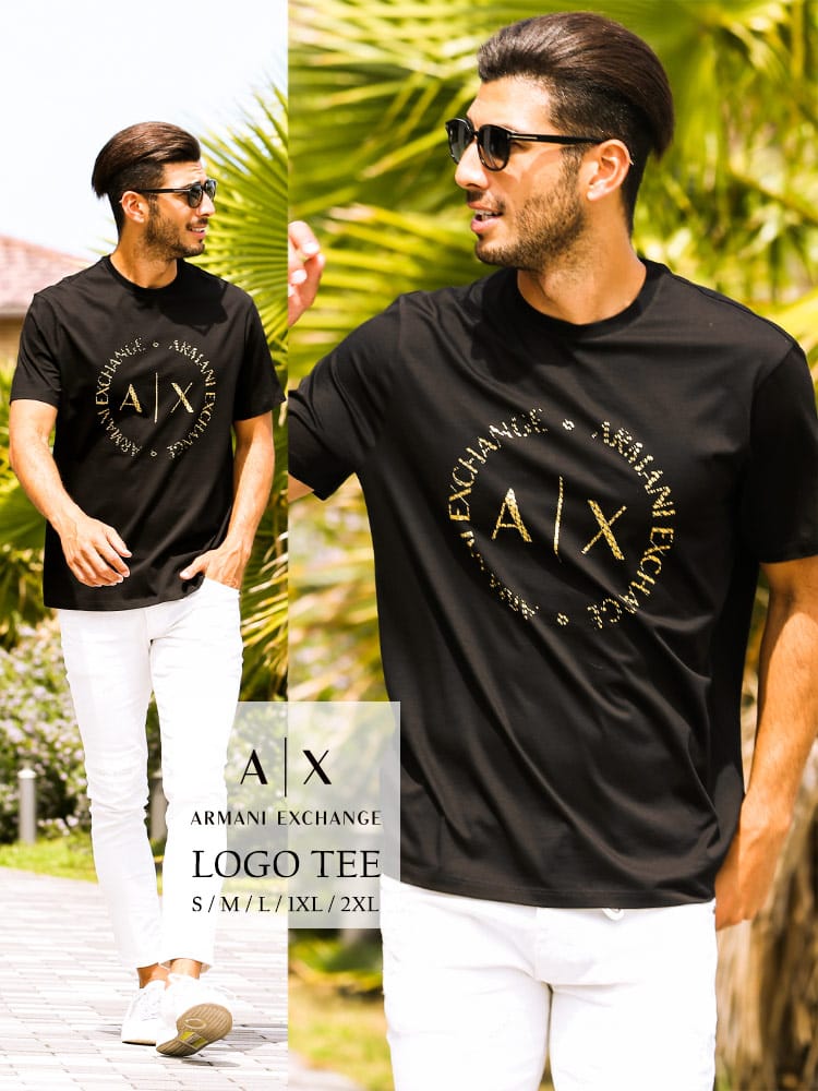 ARMANI EXCHANGE (アルマーニエクスチェンジ) サークルロゴ クルーネック 半袖 Tシャツ AE3KZTECZJ9AZ