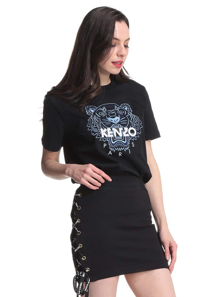 KENZO (ケンゾー) タイガー刺繍 クルーネック ルーズ 半袖 Tシャツ KZLFB52TS9124YE