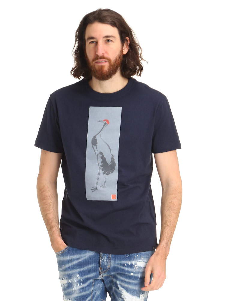 LARDINI (ラルディーニ) 和プリント クルーネック 半袖 Tシャツ LDLTMC3656059 ブランド